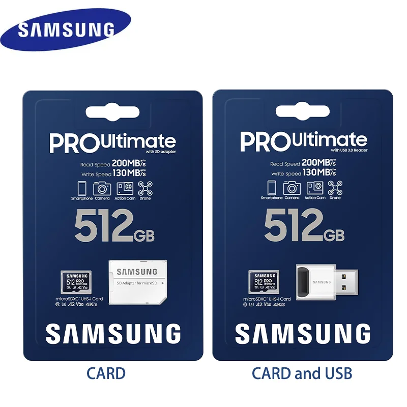 

Карта памяти SAMSUNG PRO Ultimate Full Size SDXC, до 200 Мб/с, 4K UHD, UHS-I, C10, U3, V30, A2, для DSLR, беззеркальных камер