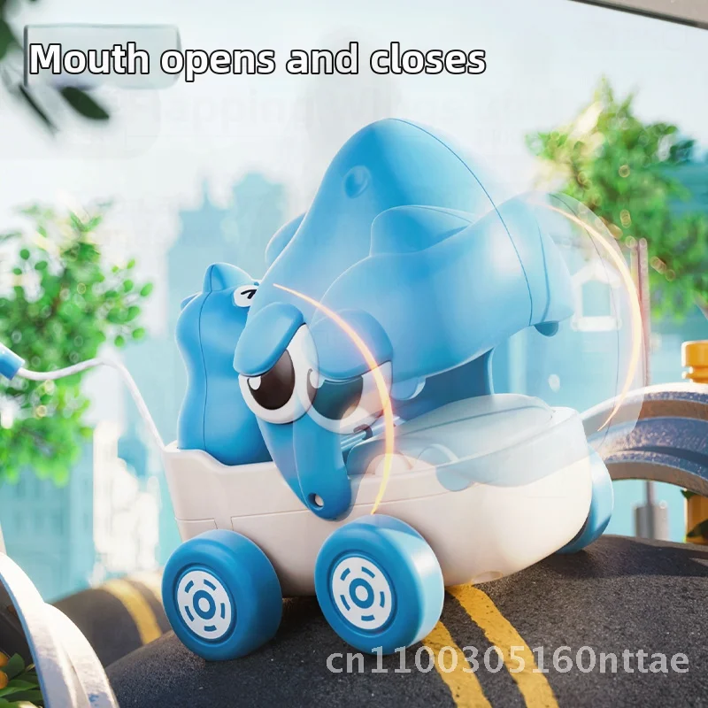 الإبداعية ديناصور سحب سلسلة لعبة سيارة الكرتون القرش الثلاثي التنين رياض الأطفال هدية لعبة تفاعلية للأطفال #2