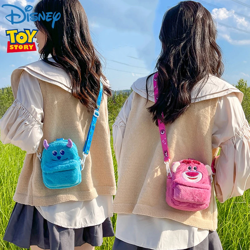 Disney Toy Story Lotso Shoulder Bag Monsters, Inc. James P. Sullivan Cosplay Plush Kawaii Bags Crossbody Bag Girly Heart Handbag