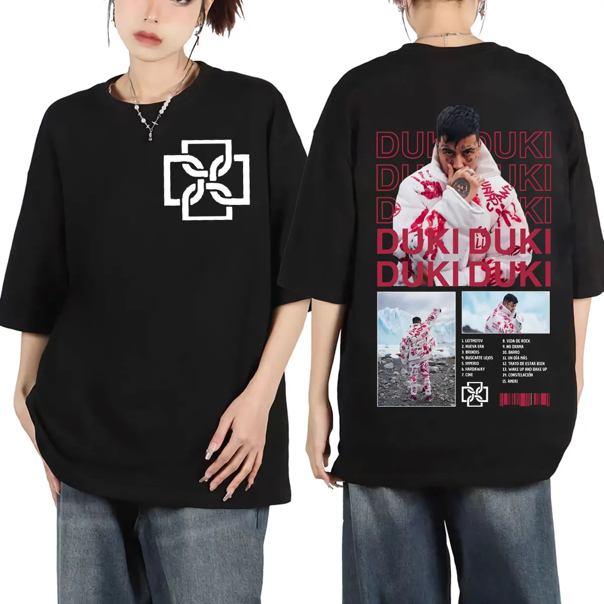 

Rapper Duki Graphic T Shirts Men's Women's Harajuku Hip Hop Y2K Clothing T-shirts Fashion Casual Short Sleeve T-shirt Streetwear