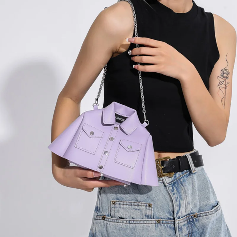 Hip Hop Shirt Shape Shoulder Bag 2023 Summer Hot Sale Women Underarm Bag Purse Designer Chain Crossbody Bags Luxury Lady Handbag