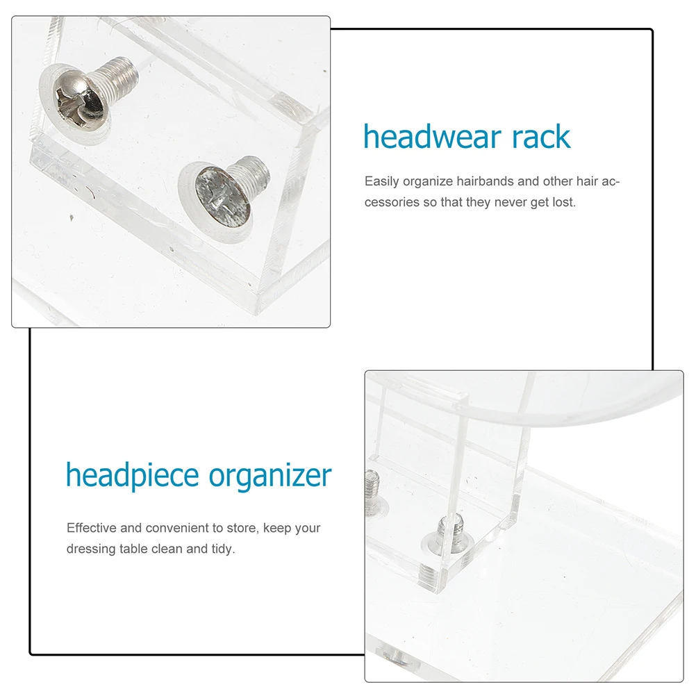 

2pcs Round Acrylic Headband Display Stand Organizer For Women Hair Accessories Storage Rack Bedroom Decorative Band Holder Room