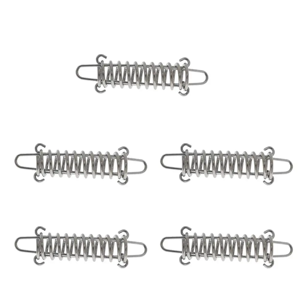 Pack of 5 Stainless Steel Tent Rope Tensioner Spring Buckle Hiking Camping Tarp Canopy Awning Accessories