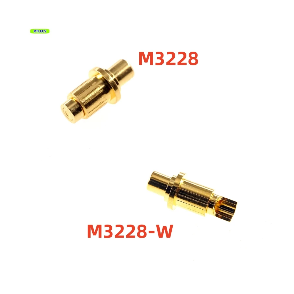 2 Pcs Gold Plated 3u Stroke 2.5mm 5.5x10.6 mm Probe 20 Amps PogoPin Low Voltage 12V M3228 20A High Current Pogo Pin Connector