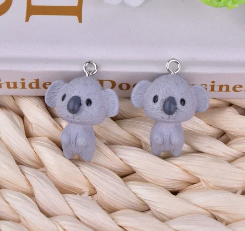 10 pcs 3D Resin Koala  Charm Earrings DIY Key chain Necklace Pendant Bracelet Jewelry Handmade Findings Gift view 3