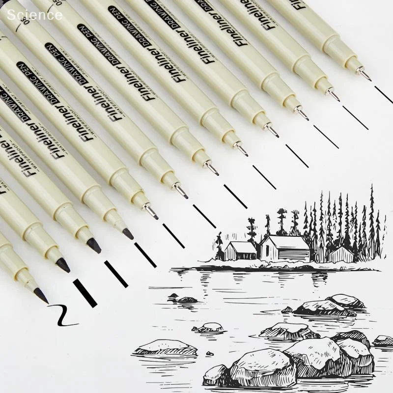 

12Pcs/set Drawing Pens Marker Pen Manga Lettering Pens Art Sketch Journaling Watercolor School Supplies Stationery Gifts