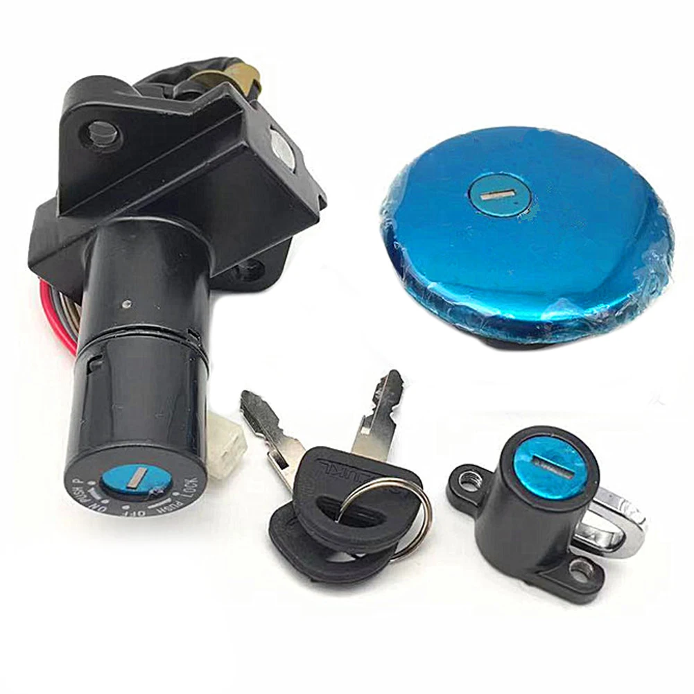 Motorcycle GN250 Electric Ignition Switch Fuel Gas Cap Cover Seat Key Lock for Suzuki Wangjiang GN 250 250cc WJ250