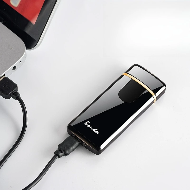 New Ultra-thin Dual-arc Induction Touch Battery Display Type-C Rechargeable Ignition Lighter, A Holiday Gift for Your Boyfriend view 4