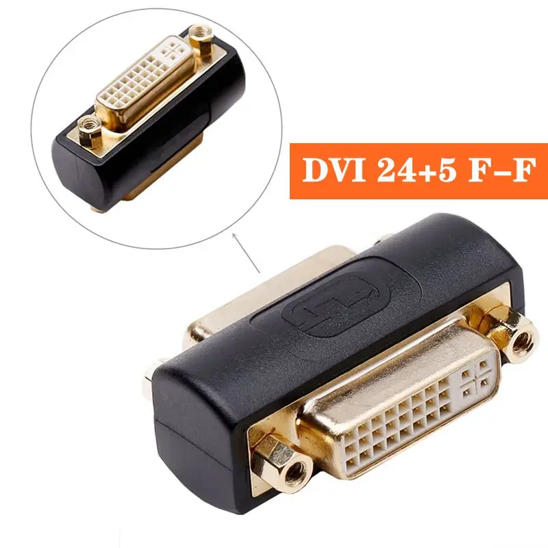 Short Body Extension DVI 24+5 Female to Female Adapter Computer TV Projector Connector Elbow Right Angle DVI Male Female Adapter