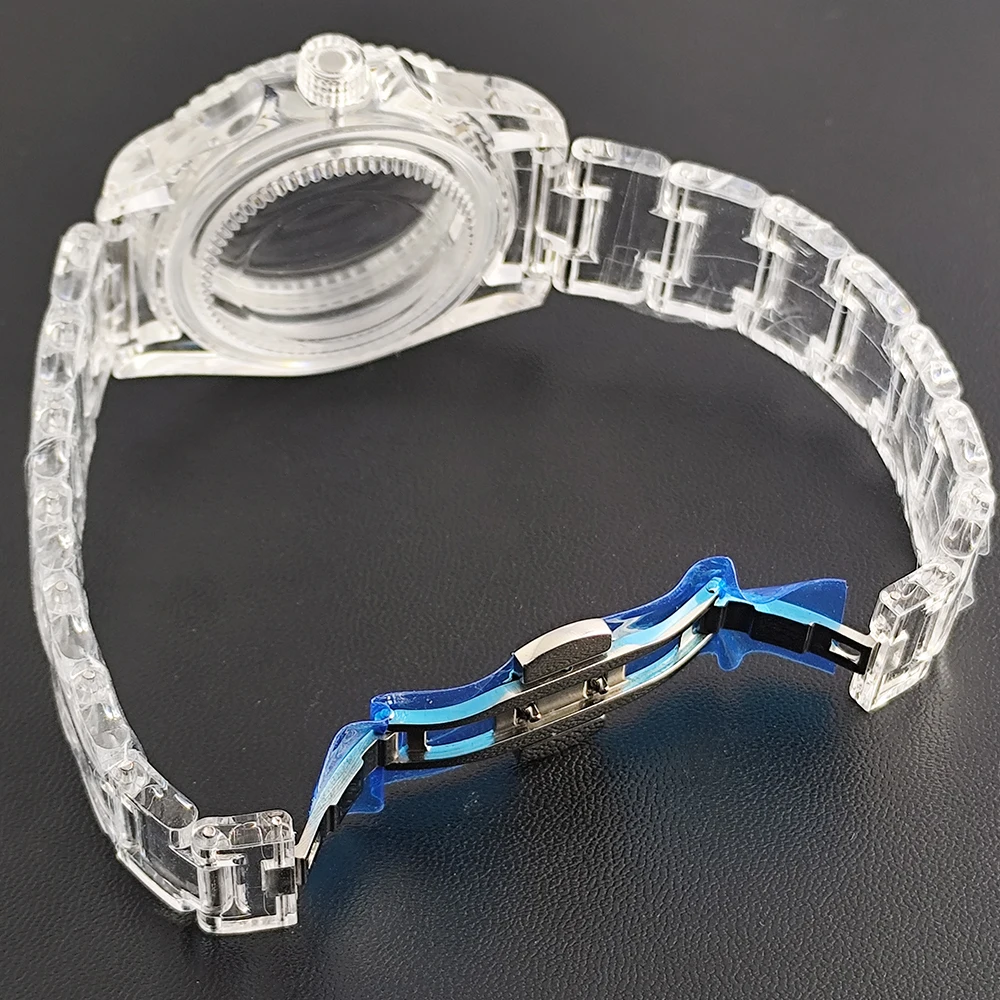 NH35 GMT 40,5mm Uhrengehäuse Herren Transparentes Gehäuse Passend für NH34 NH35 NH38 Uhrwerk Uhrenbox 20mm Uhrenarmband Uhrenzubehör – Detail 5