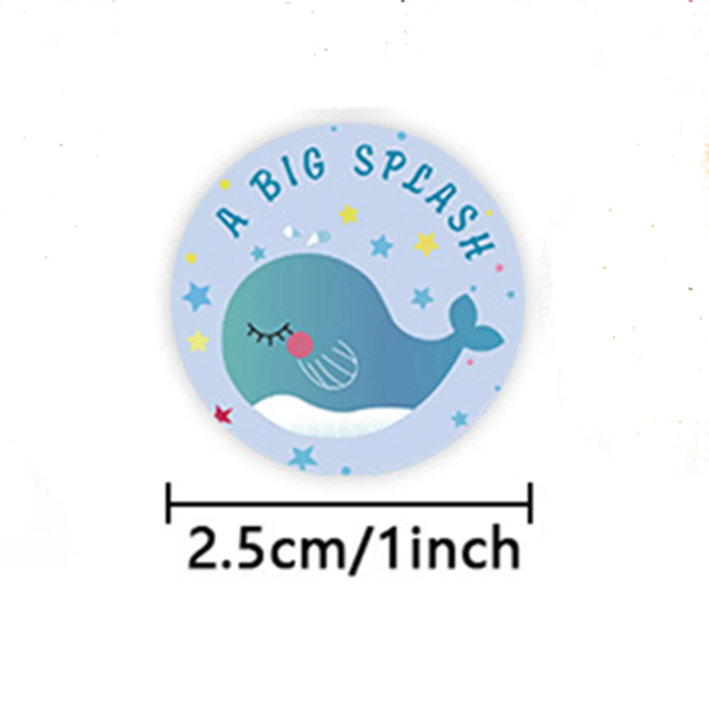 100-500pcs Animal Reward Stickers Adorable Round Kids Motivational Stickers Cartoon for Teacher Classroom Supplies