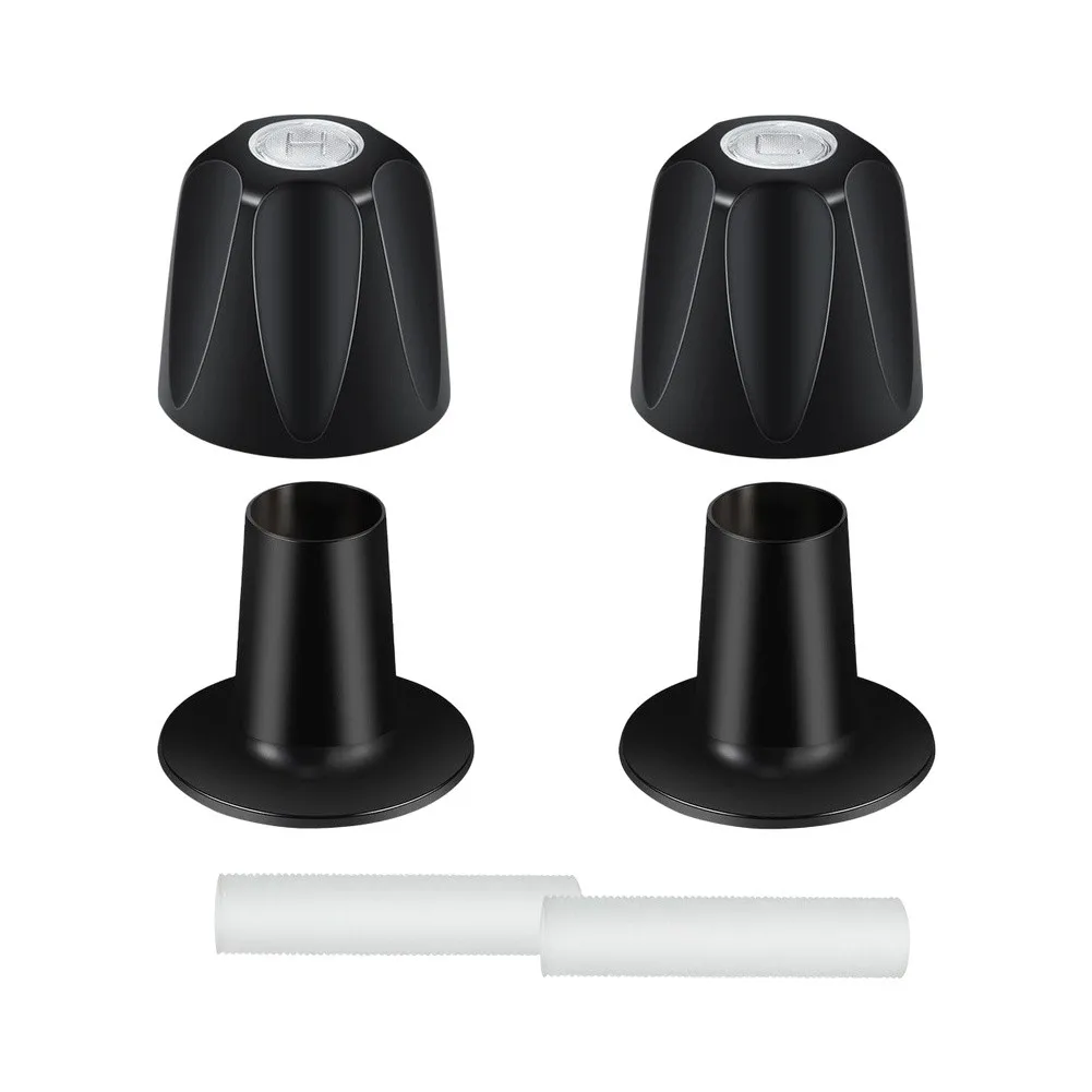 Matte Black Bathtub Faucet Knob Replacement Zinc Alloy Construction Compatible with 12 Tooth 9.5mm Valve Stem 14x7x7cm