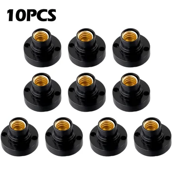 10Pcs E14 전구 홀더 기본 피팅 스크류 캡 LED 라이트 소켓 전구 e14 램프 고정 어댑터 변환기 100-230V 램프베이스