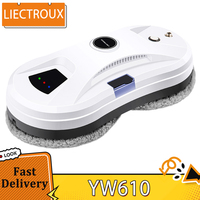 Liectroux YW610 Robot Window Vacuum Cleaner, Single Water Spray, 2800Pa Suction, 30ml Water Tank, Border Detection Remote Contro