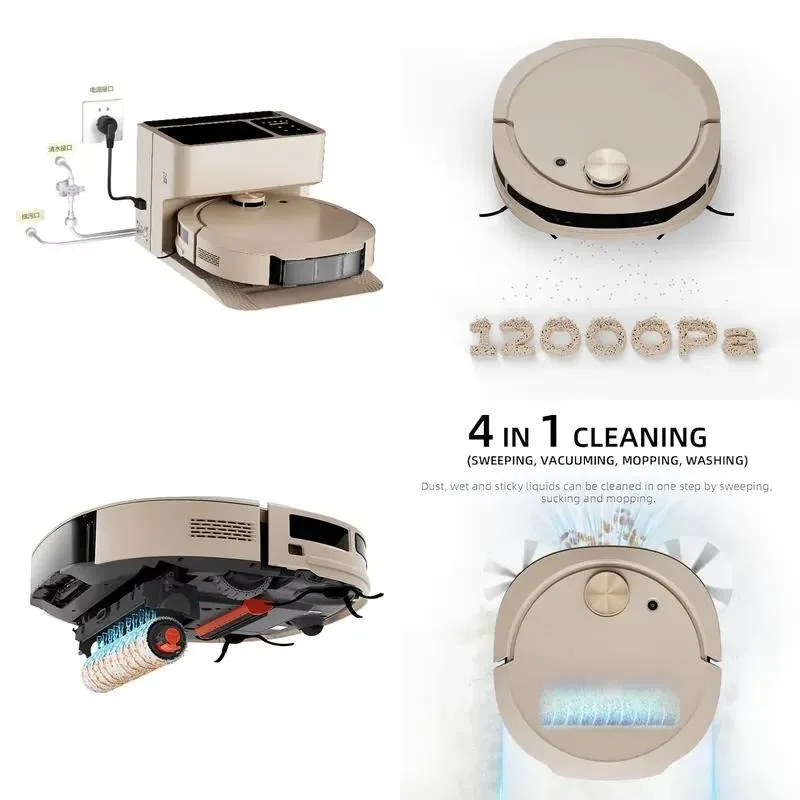 Intelligent Sweep Mop Vacuum Cleaner with Direct Water Pipe and Automatic Dust Collection System
