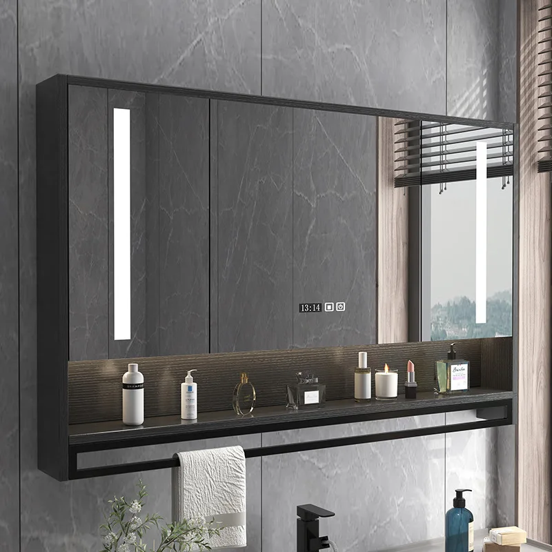 

Smart bathroom mirror cabinet Wall-mounted with backlight Anti-fog bathroom mirror rack Separate storage integrated cabinet