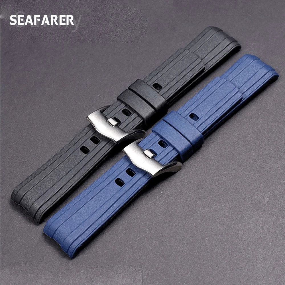 Brand Quality 20mm Soft Rubber Silicone Watch Band Buckle Grind Arenaceous Belt Special For Omega strap For Seamaster 300 logos