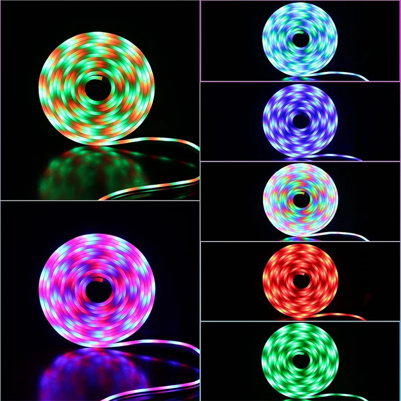 Neon RGB Rope Lights with RF Remote 3m/9.84Ft 5V USB Neon Rope Lights RGB Neon Lights Gaming Led Neon Strip Lights for Bedroom