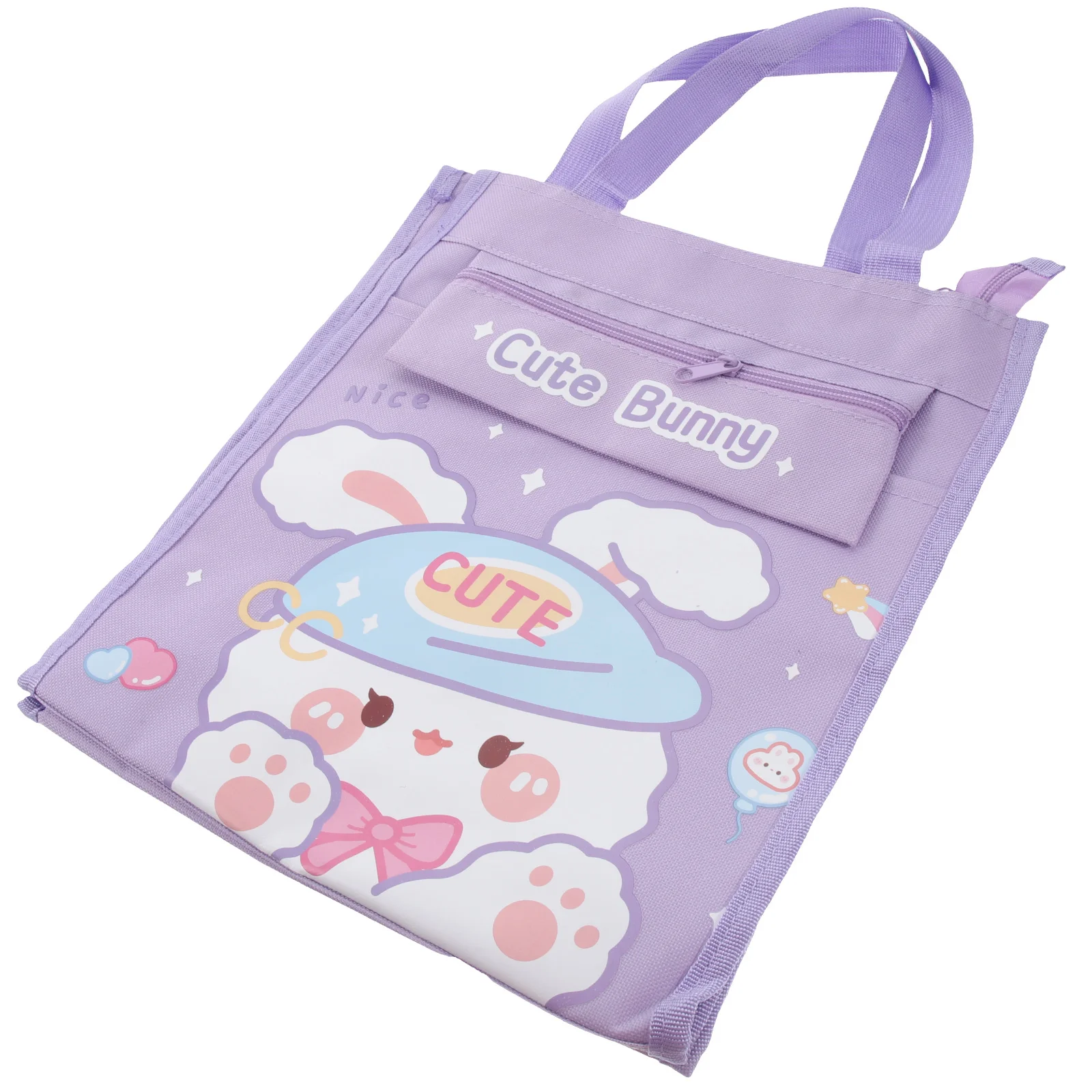 Tas Jinjing Siswa Kapasitas Besar Desain Kartun Anti Aus Kanvas PVC Pembawa Buku Genggam Penyimpanan Sekolah Gym Berkemah