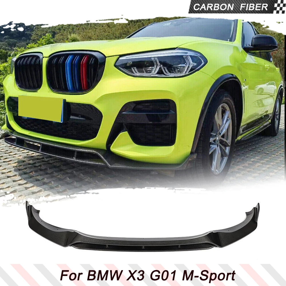 

Car Front Bumper Lip Spoiler For BMW G01 X3 G02 X4 M Sport 2018 - 2020 Carbon Fiber Front Bumper Lip Spoiler Splitters