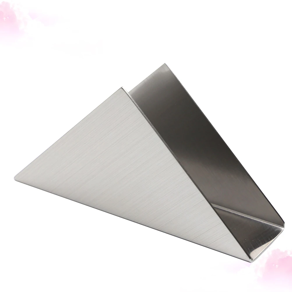 

Держатель для салфеток из нержавеющей стали, настольная треугольная вешалка для бумажных полотенец, компактная подставка для салфеток для дома, свадьбы, отеля, декор, серебряный цвет