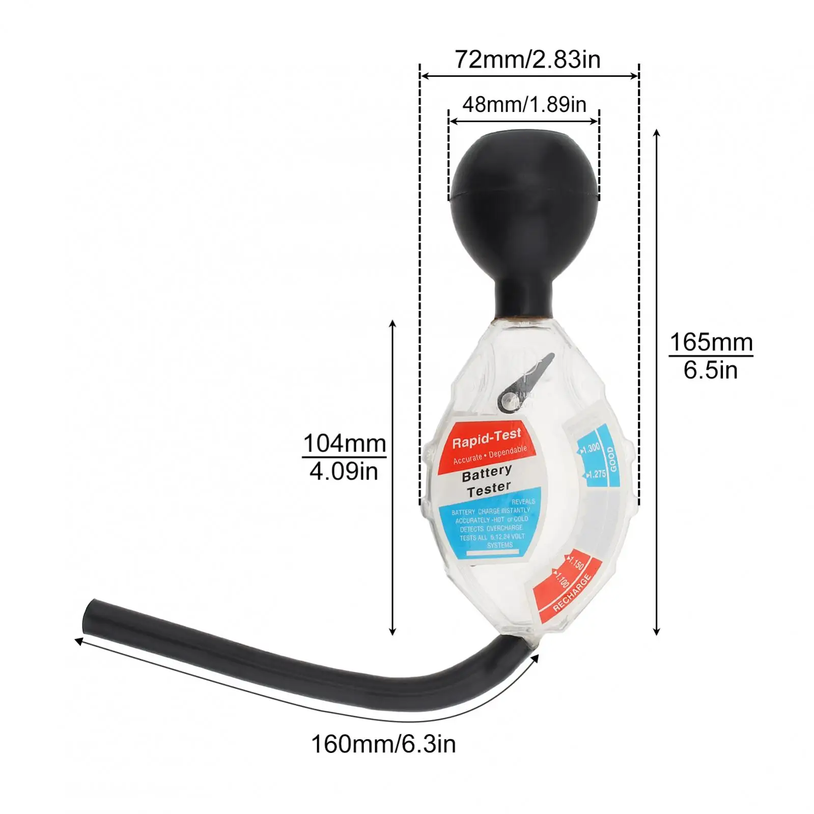 Universal Deep Cycle Battery Rapid Hydrometer Tester for Professional  Battery Tests Cart Plastic Battery Hydrometer