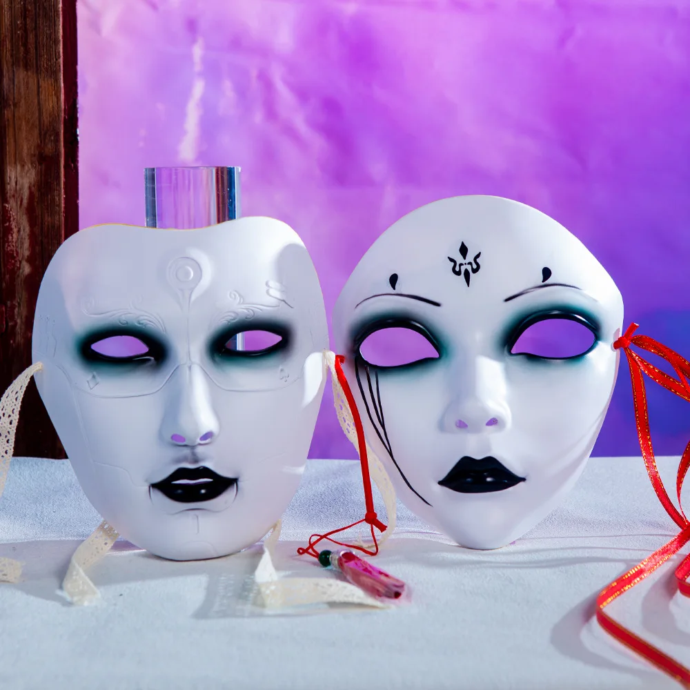 Máscaras de estilo chino para Cosplay, máscara de Anime, accesorios de disfraz Hanfu, máscara de mascarada de Carnaval, decoración DIY para Halloween, decoraciones para fiestas