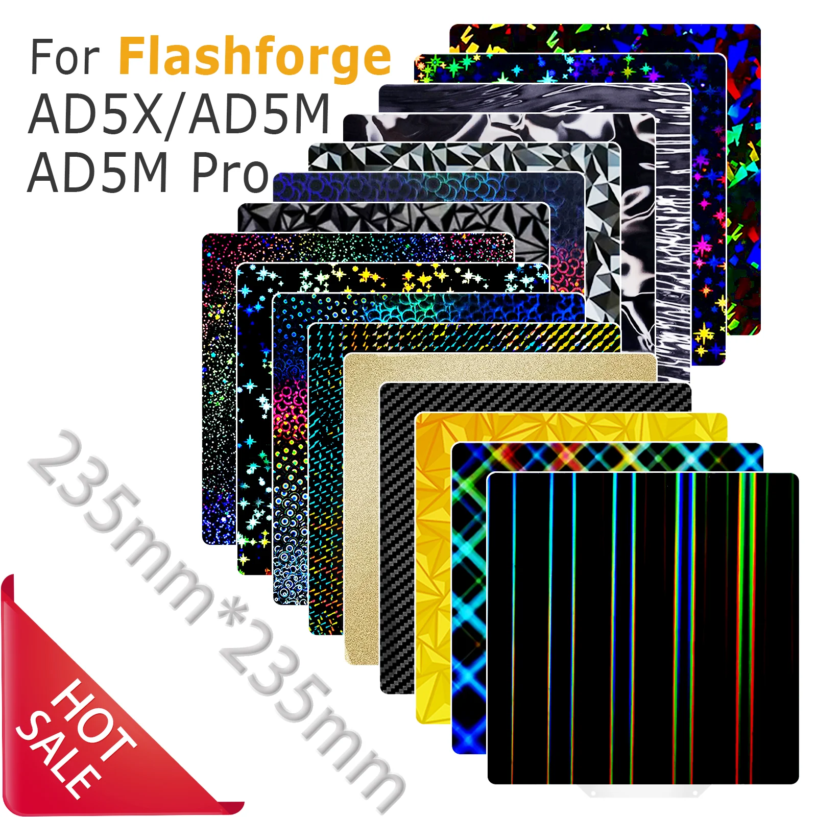 For Flashforge Adventurer 5M Build Plate AD5M Pro AD5X PEI PEO PET Spring Steel Sheet for Adventurer 5MPro AD5MP Bed Accessories