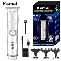 Kemei KM-6011 Portable USB charging Hair Trimmer 0 tool distance Professional Barber Hair Cutting Barber Hair Clipper Cutting