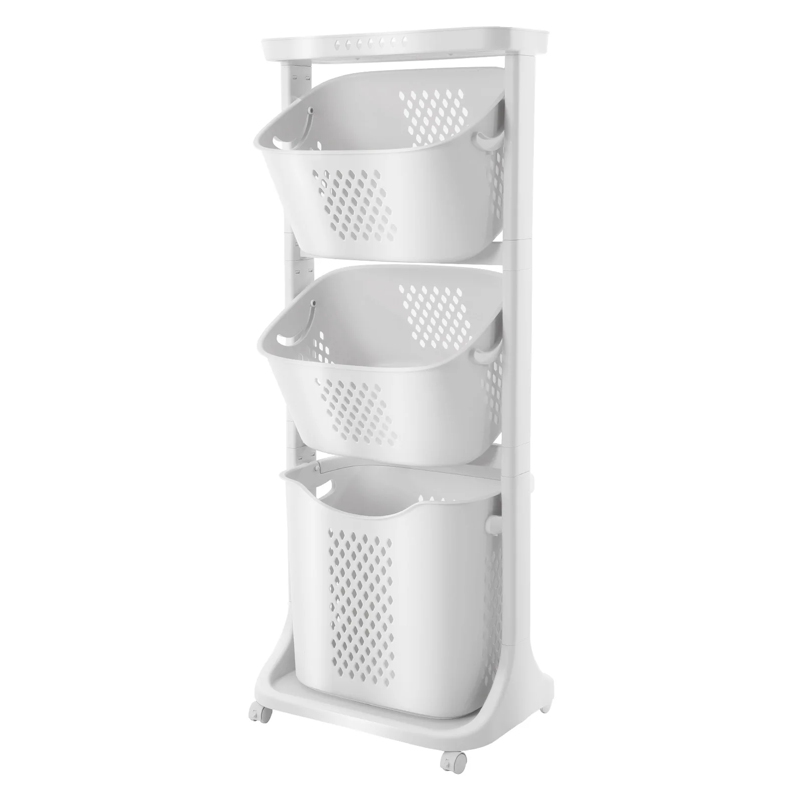 Hanging Laundry Baskets – Vertical Organizer with Large & Small Baskets for Towels, Clothes, Toiletries