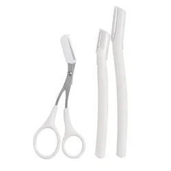 3/1pcs Eyebrow Scraper Trimmer Scissor for Eyebrow Nose Scissor Hair Facial Hair Removal Makeup Cutter Professional Beauty Tool