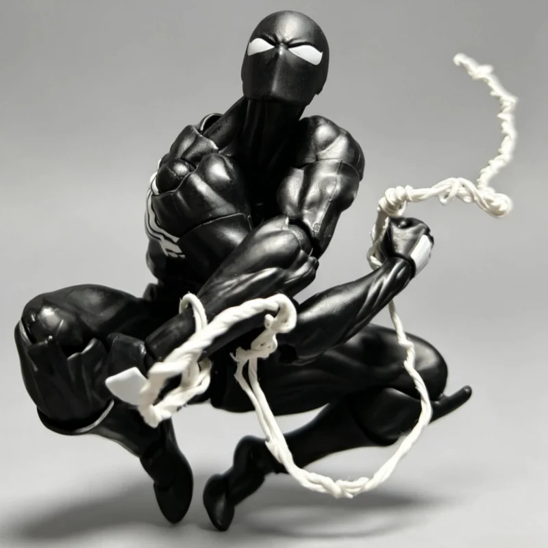 Mess Toys Symbiote Spider Man Black Venom Suit Articulated Action Figure Model Collectible Desktop Display Fans Customized Gift