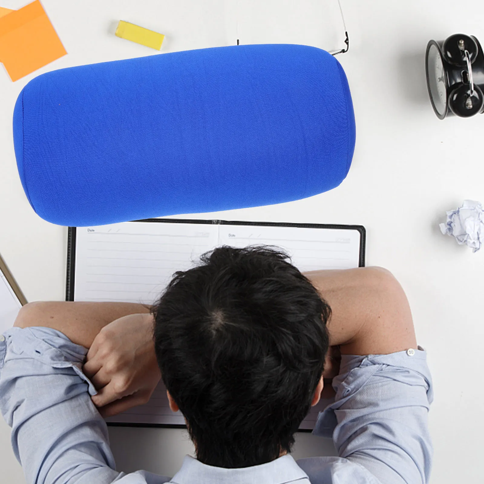 Round Cylinder Solid Color Neck Pillow Premium Comfortable Breathable Support for Travel Home Office Use Multi-Function Sleep