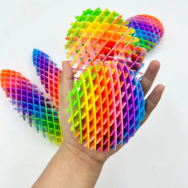 Fidget Worm Flexible 3D Sensory Rainbow Elastic Mesh Stretchy Quiet Stress Anxiety Relief Toys For Kids Teens Party Favors Gifts
