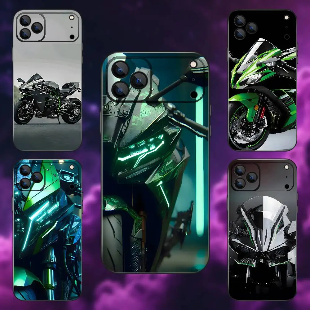 

Cool Motorcycle H2R Kawasakies-S Phone Case For iPhone 17,16,15,14,13,12,Pro,Max,Plus,E,SE4,Air,Mini Black Soft Box