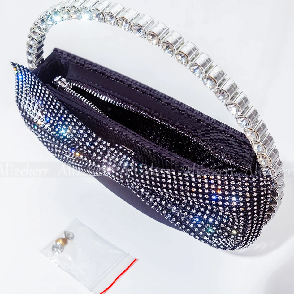 Round Bow Diamond Evening Bag Women New Party Glittering Crystal Clutch Purses And Handbags Designer Luxury Wallets High Quality