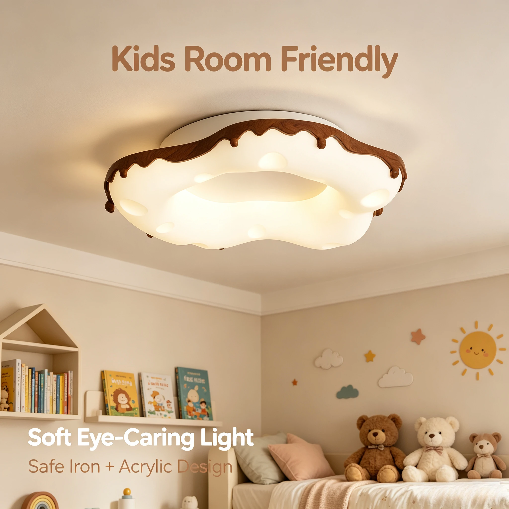 Creative Chocolate Doughnut LED Ceiling Lamps Nordic Modern Living Room Decoration Light Fixture Kitchen Illumination for Home