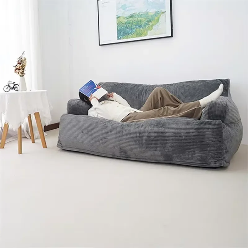 for Adult Compressed Bean Bag Chair Lazy Flannel Sofa with Armrests Foam Filled Suitable for Living Room Bedroom Apartment
