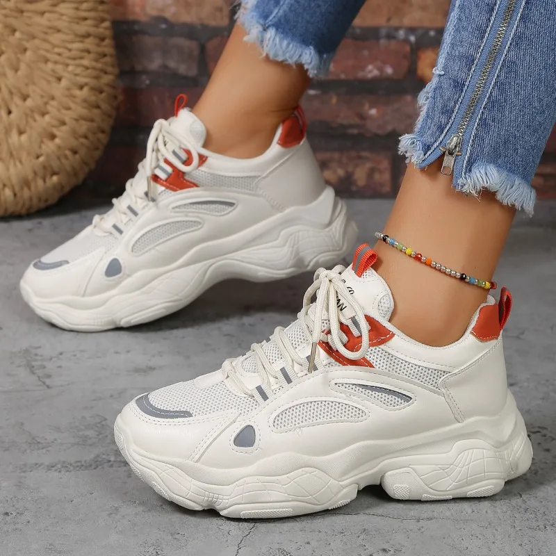 

Новинка 2025 года, повседневная и удобная спортивная обувь для женщин, модная обувь, женские кроссовки, дышащая обувь на платформе