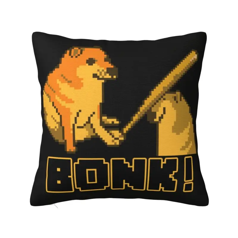 Cheems Bonk Meme Pixel Art Cushion Covers Polyester Shiba Inu Dog Pillow Case for Sofa Car Square Pillowcase Decoration