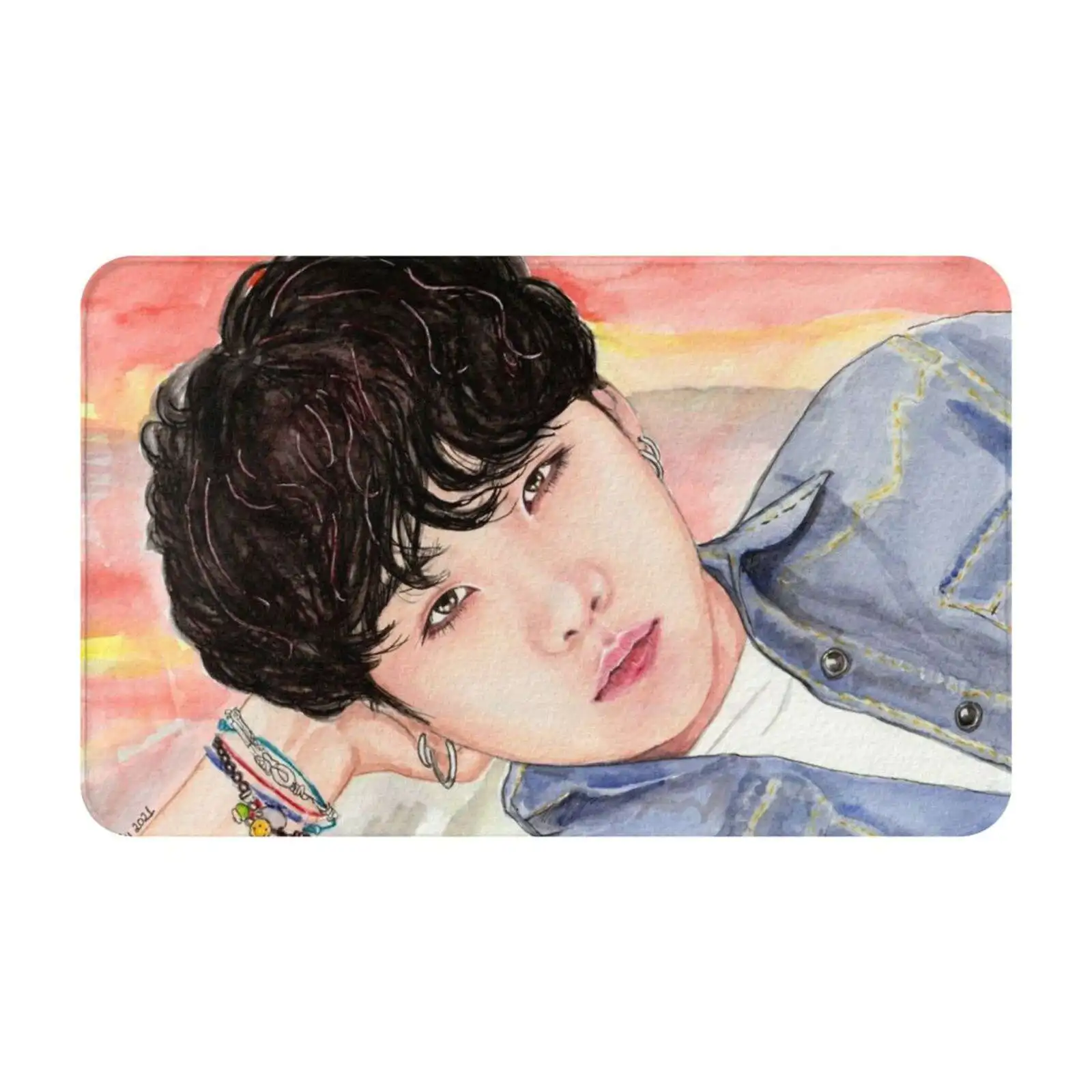 Yoongi Butter Concept Soft Cushion Car Home Carpet Door Mat Minyoongi Watercolour Watercolor