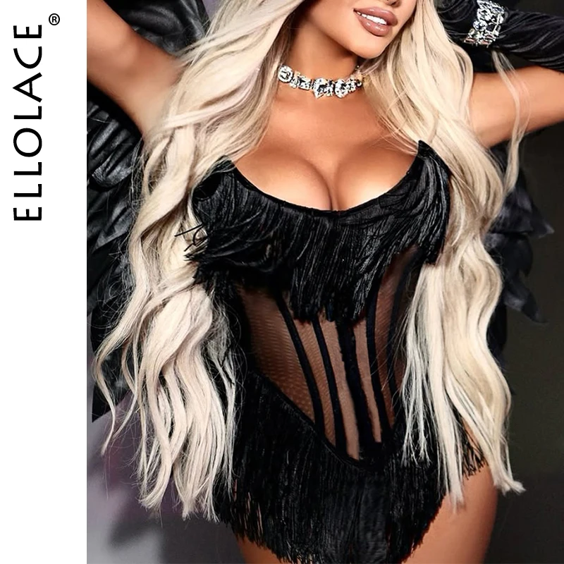 

Ellolace Exotic Sexy Lingerie For Women Sissy Fringed Tassel 2PC Set Sensual Hot Girl Party Costume Dancing Clubwear
