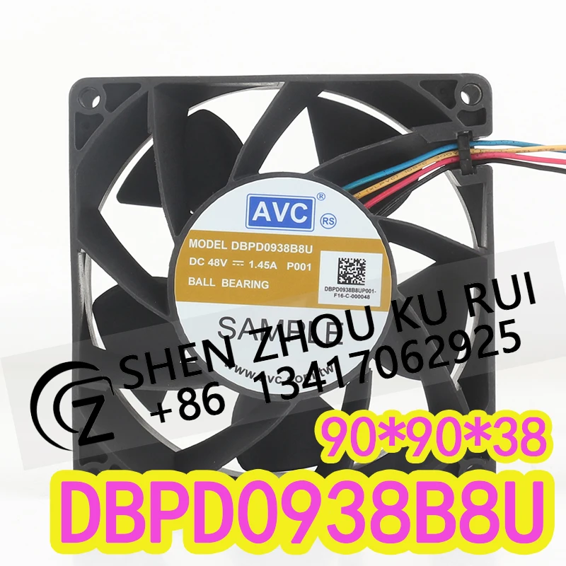 Original AVC DBPD0938B8U 48V 1.45A AC EC 9038 9CM Four-wire PWM Large air speed Regulation Cooling fan