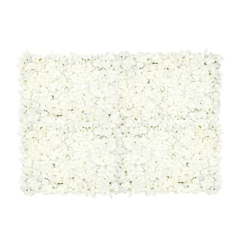 

White Flower Wall – 20-Piece Set, Durable Silk Material, Easy-to-Install with Plastic Backplane, No Maintenance, Ideal For