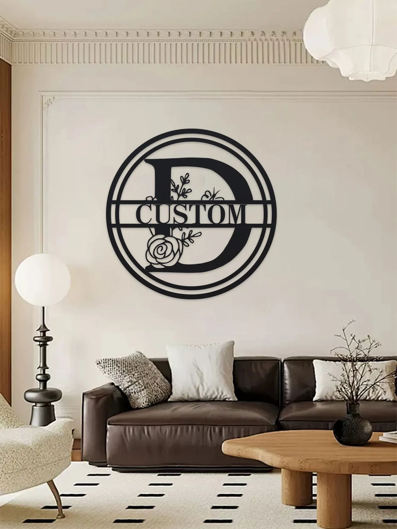 علامة معدنية اسم مخصص الرسالة الأولية حرف واحد فقط شخصية شريط معدني تسجيل الحديثة الصلب جدار معدني النحت قطع علامة ل Di #4