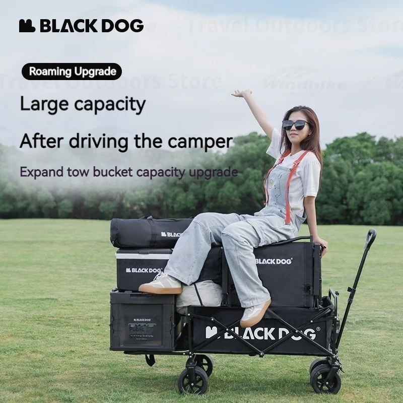 Naturehike Blackdog Upgrade Folding Trolley Camping Large Capacity Outdoor Extended Strong Bearing Cart Multifunction Portable