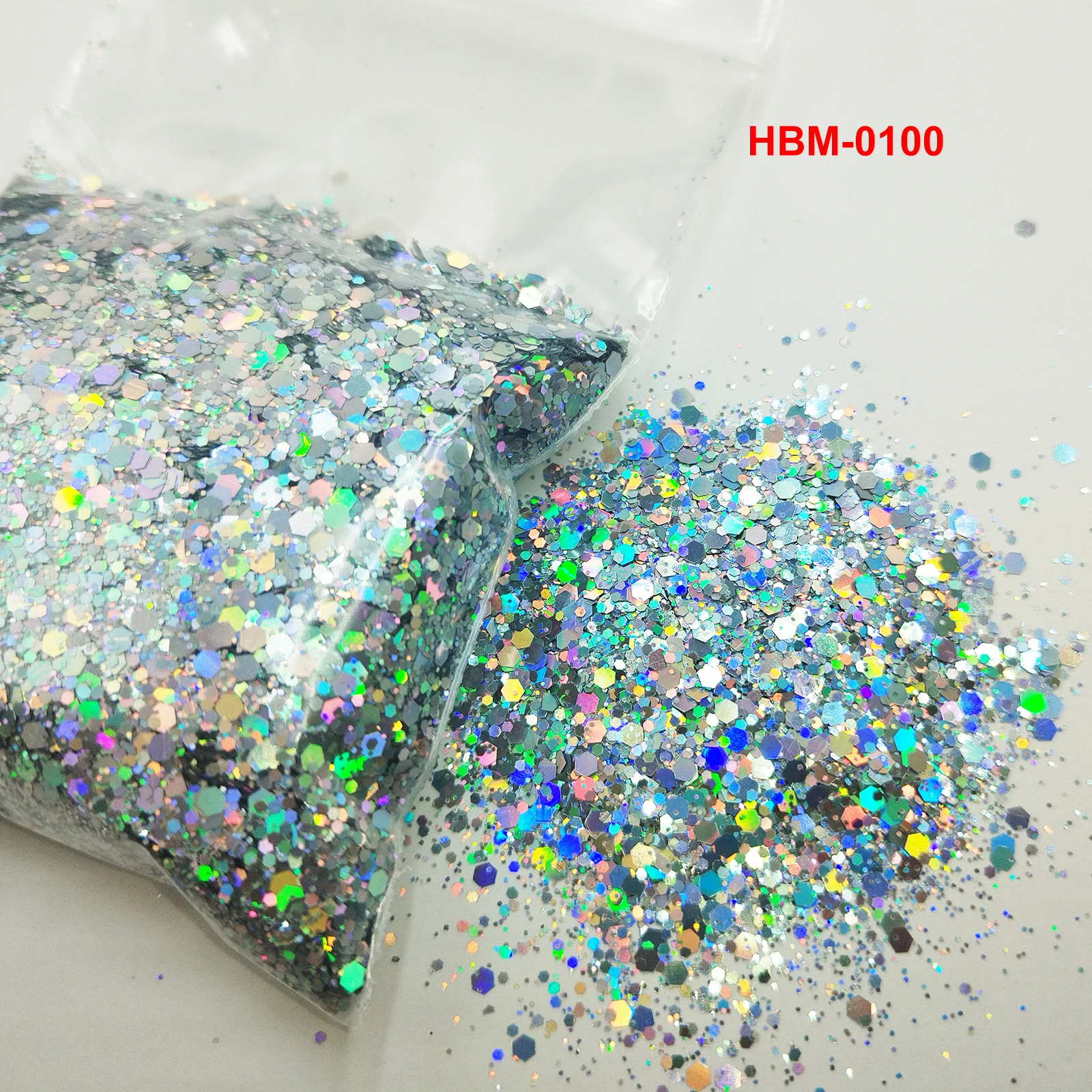 Paillettes a forma di scaglia con mix di glitter laser esagonale grosso a 24 colori olografico iridescente per nail art fai da te, viso, festival, melma, bicchiere