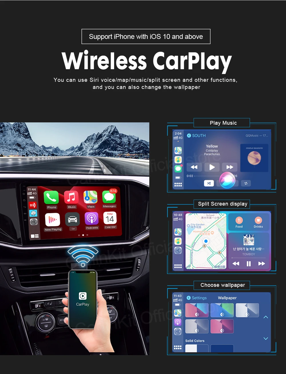 CarlinKit Android Auto USB Dongle Drahtlose CarPlay Adapter Für Android Auto Unterstützung Spotify Waze Karte Telefon Mirrorlink Auto Radio – Detail 16