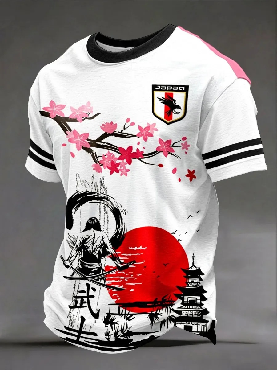 Image of 2026 Edition Japanische Fußball-Fan-T-Shirts - 3D-Digitaldruck - Bequem und Atmungsaktiv - Familienkleidung