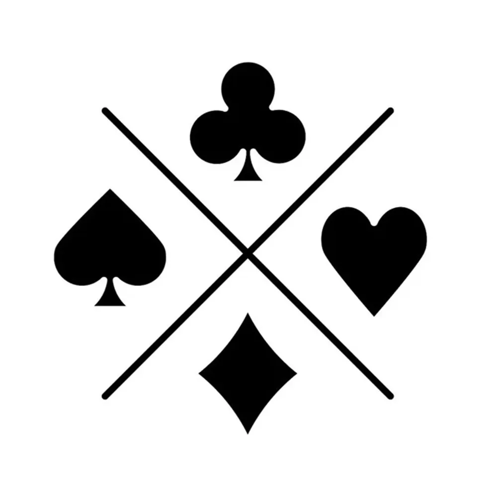 Vinyl Car Decal Poker Cross Suit Waterproof Auto Decor | Наклейка винил покер масти водонепроницаемая декор для авто